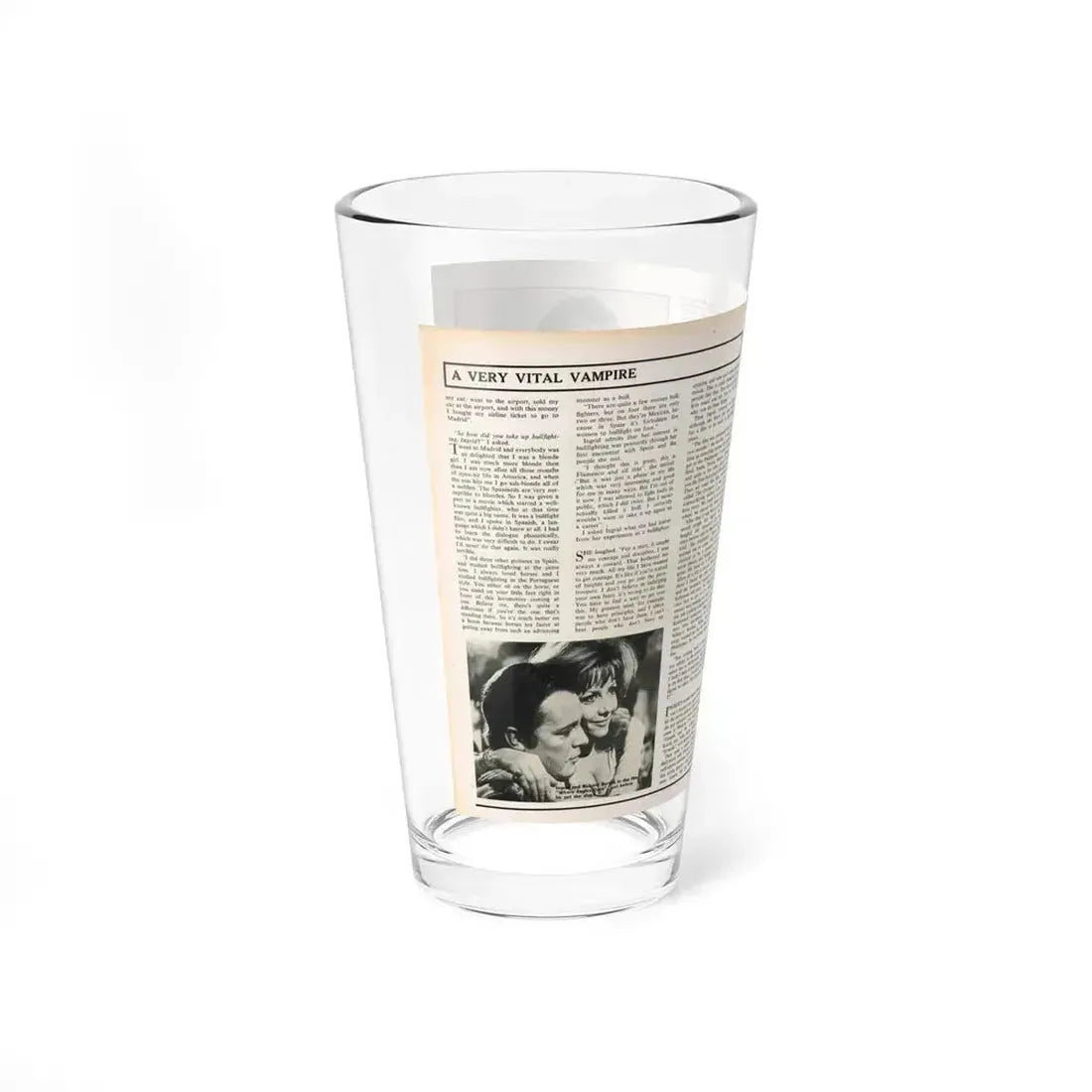Ingrid Pitt #102 - Mag. Pages (Vintage Female Icon) Pint Glass 16oz - Go Mug Yourself