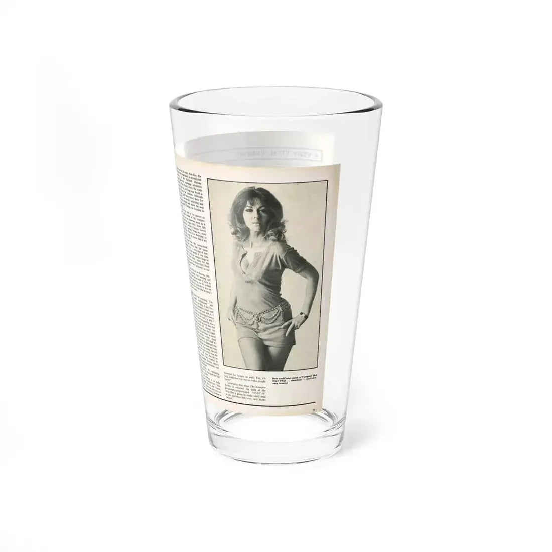 Ingrid Pitt #102 - Mag. Pages (Vintage Female Icon) Pint Glass 16oz - Go Mug Yourself