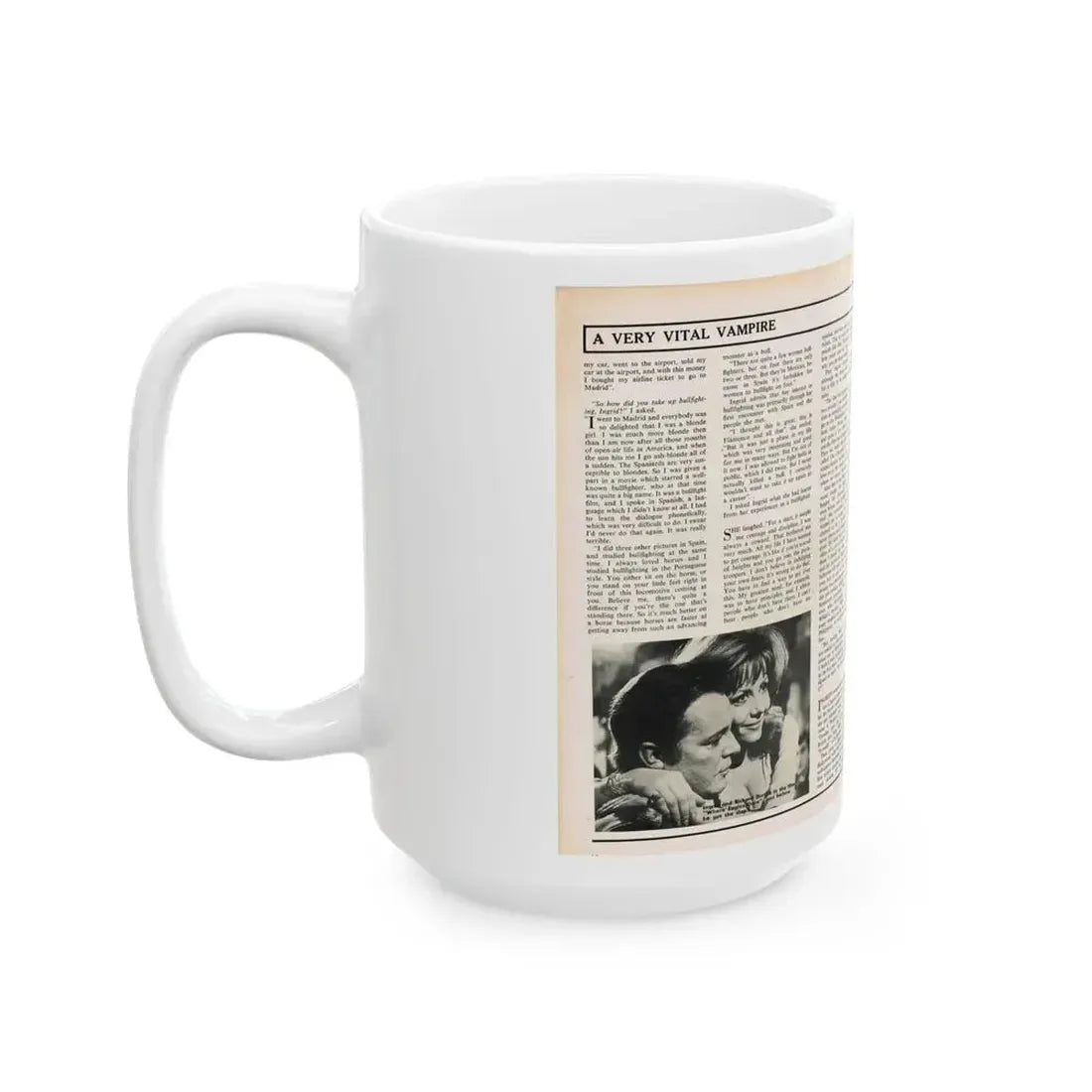 Ingrid Pitt #102 - Mag. Pages (Vintage Female Icon) White Coffee Mug - Go Mug Yourself