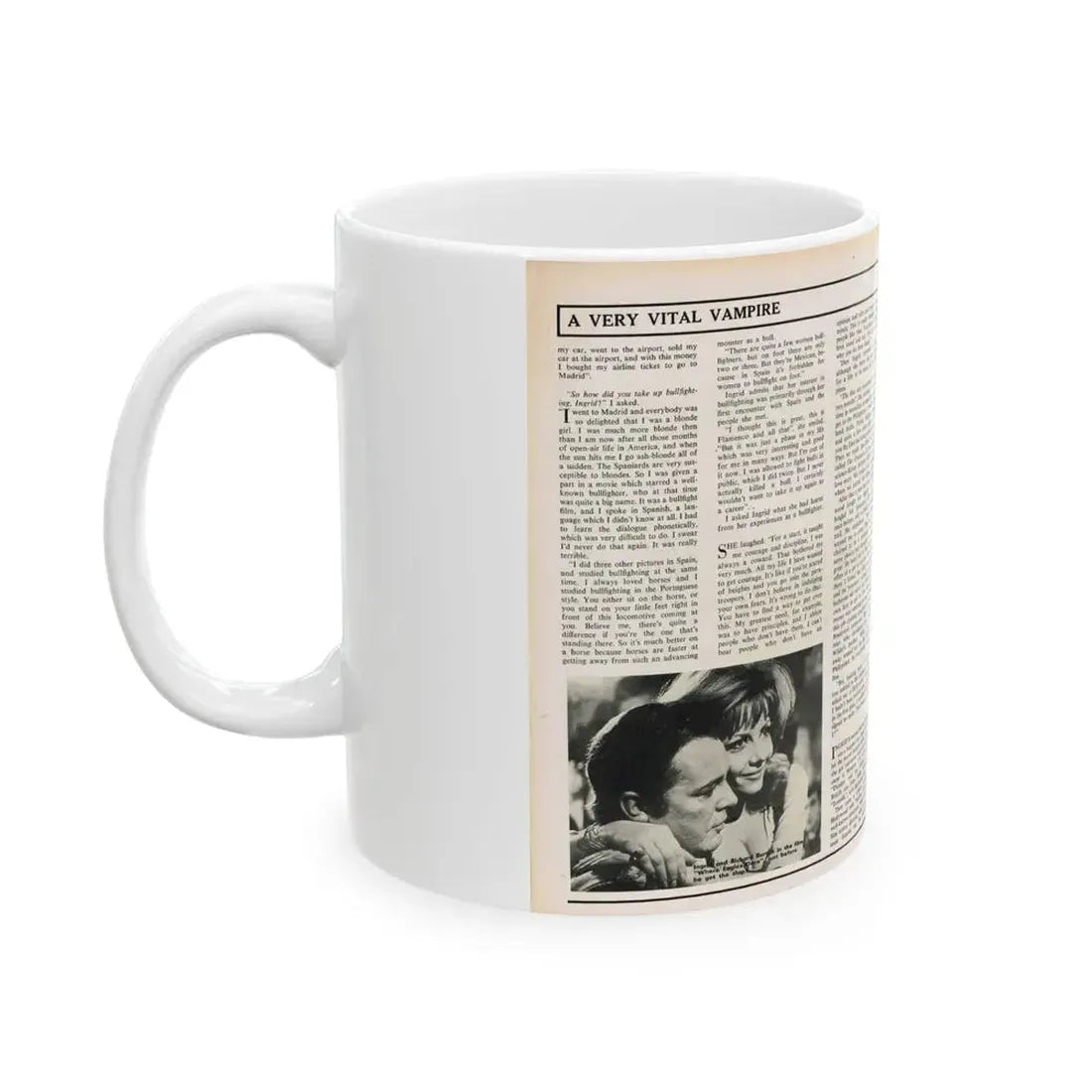 Ingrid Pitt #102 - Mag. Pages (Vintage Female Icon) White Coffee Mug - Go Mug Yourself