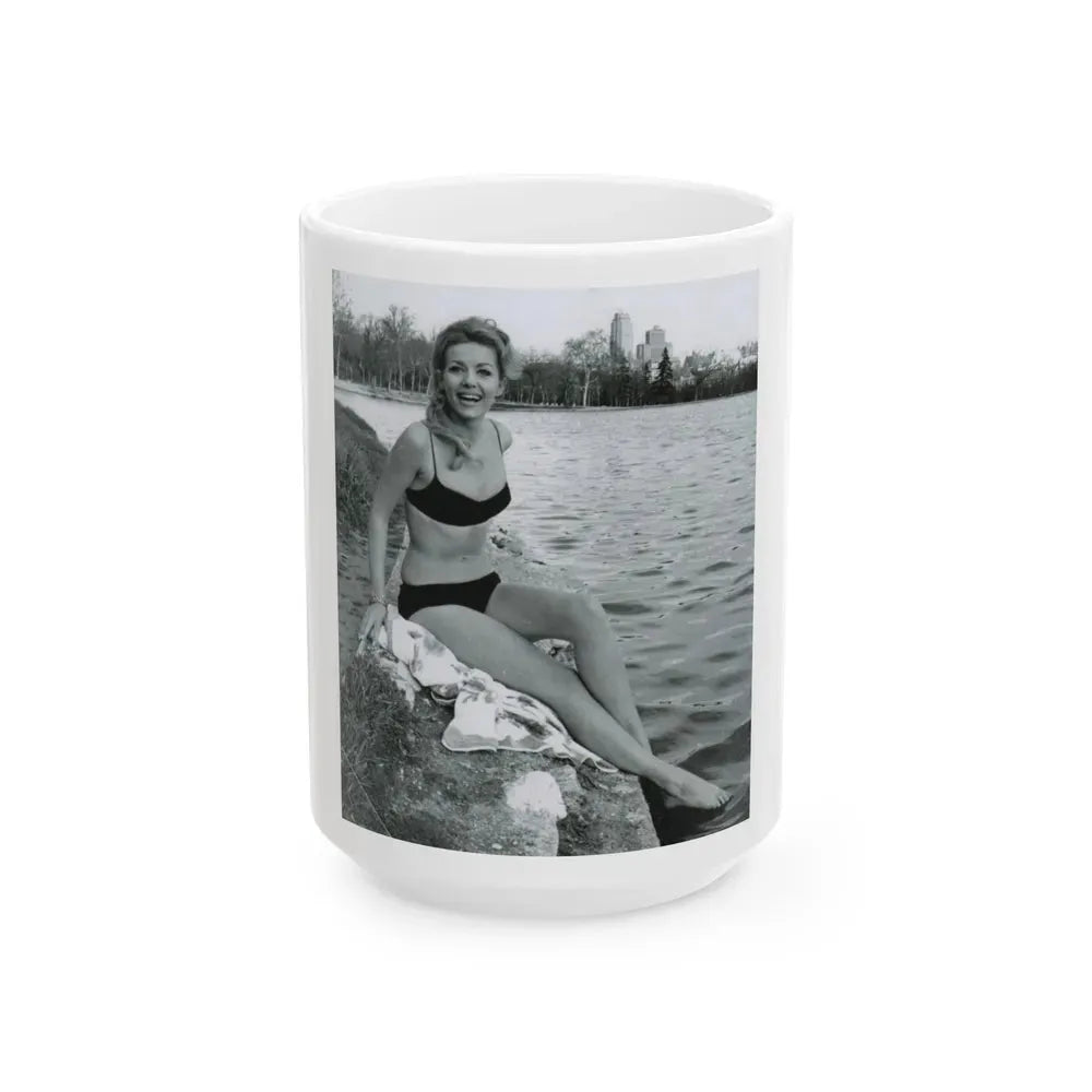 Ingrid Pitt #111 (Vintage Female Icon) White Coffee Mug 15oz - Go Mug Yourself