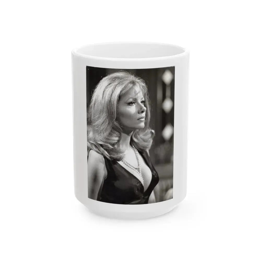 Ingrid Pitt #112 (Vintage Female Icon) White Coffee Mug 15oz - Go Mug Yourself