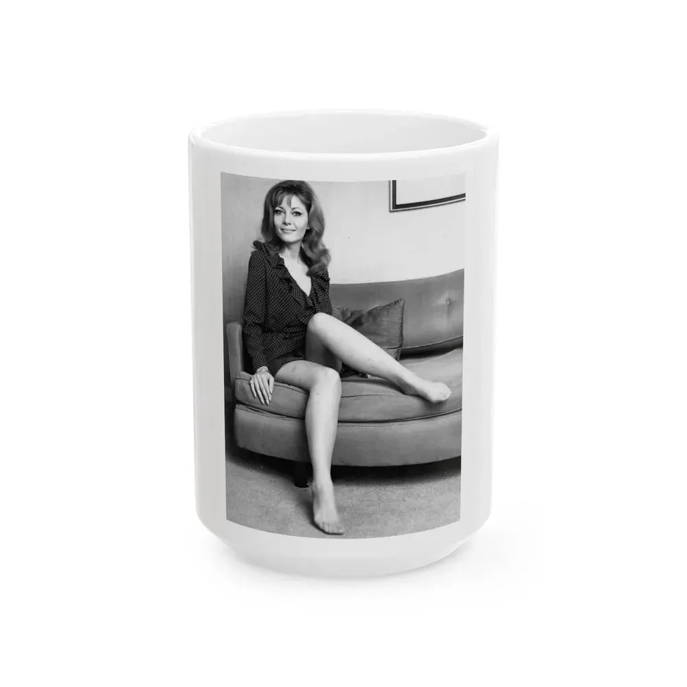 Ingrid Pitt #115 (Vintage Female Icon) White Coffee Mug 15oz - Go Mug Yourself