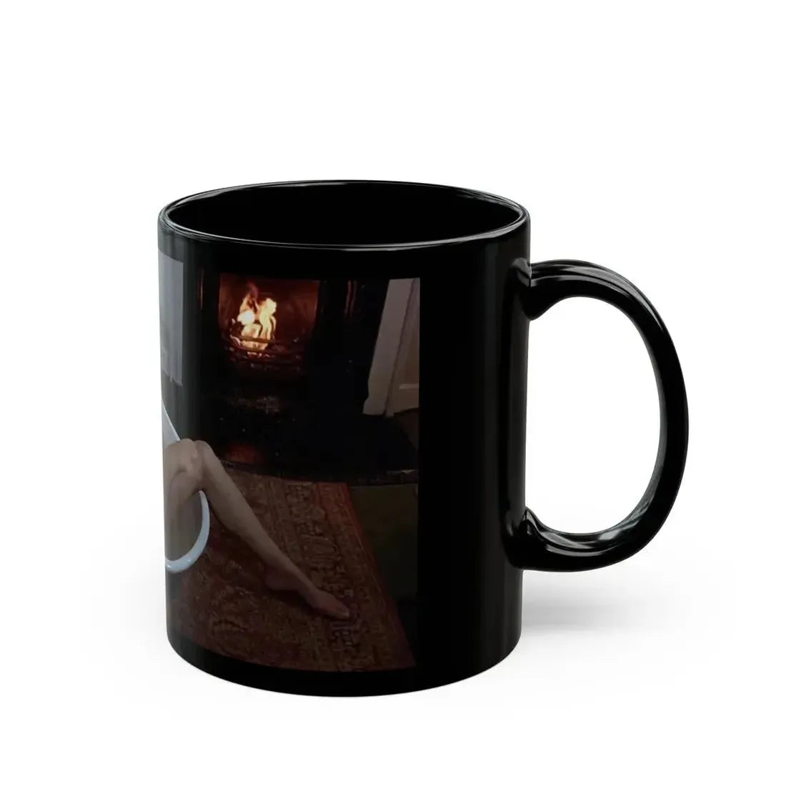 Ingrid Pitt #116 - Topless (Vintage Female Icon) Black Coffee Mug - Go Mug Yourself