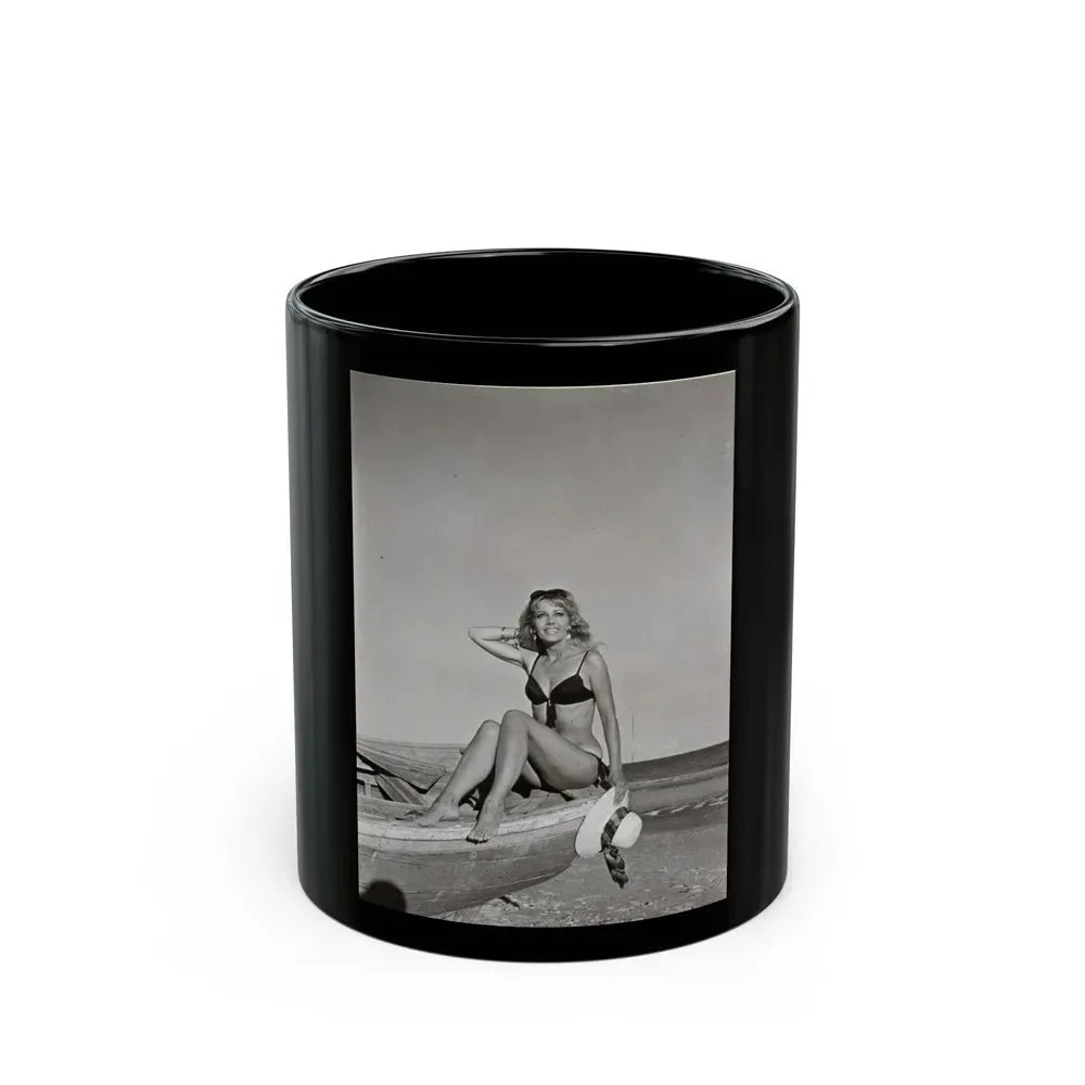 Ingrid Pitt #123 (Vintage Female Icon) Black Coffee Mug 11oz - Go Mug Yourself