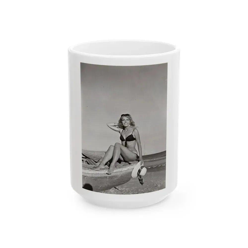 Ingrid Pitt #123 (Vintage Female Icon) White Coffee Mug 15oz - Go Mug Yourself