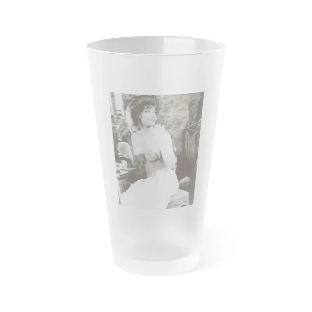 Ingrid Pitt #124 - Topless (Vintage Female Icon) Frosted Pint Glass 16oz 16oz Frosted - Go Mug Yourself