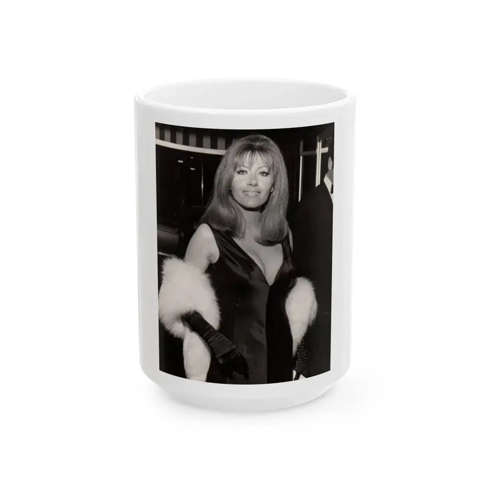 Ingrid Pitt #125 (Vintage Female Icon) White Coffee Mug 15oz - Go Mug Yourself