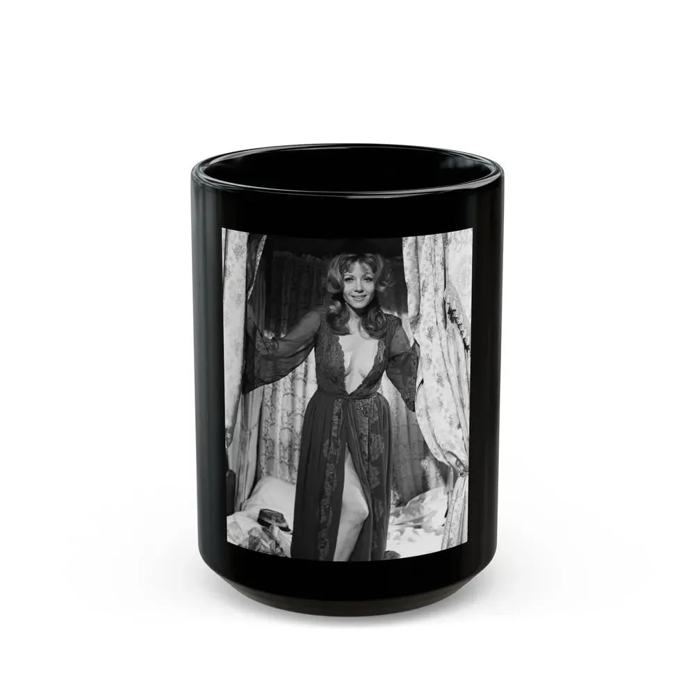 Ingrid Pitt #128 (Vintage Female Icon) Black Coffee Mug 15oz - Go Mug Yourself