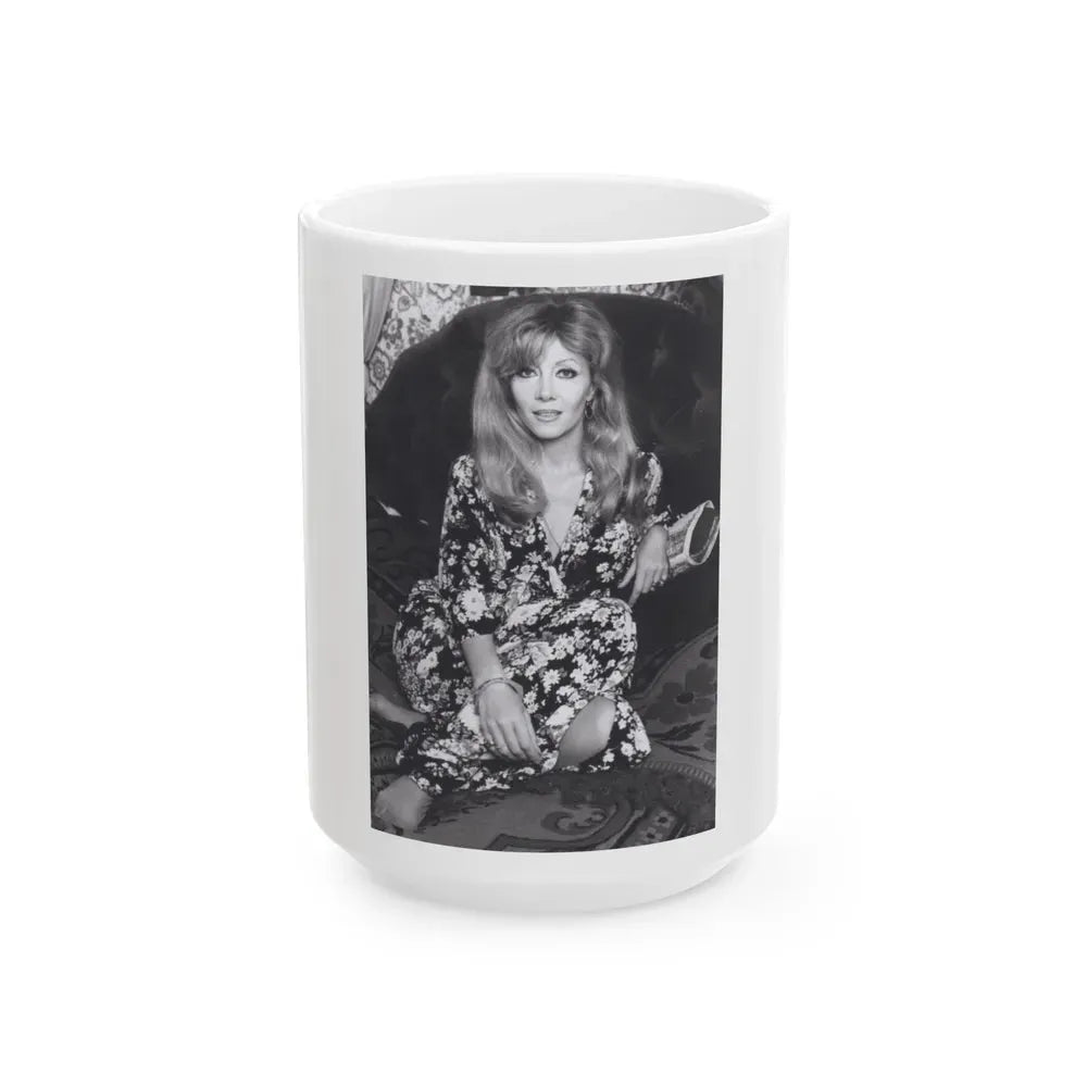 Ingrid Pitt #130 (Vintage Female Icon) White Coffee Mug 15oz - Go Mug Yourself