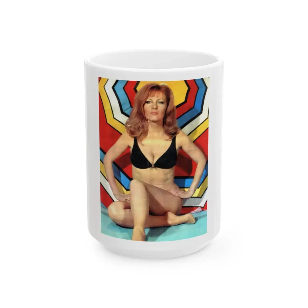 Ingrid Pitt #131 (Vintage Female Icon) White Coffee Mug 15oz - Go Mug Yourself