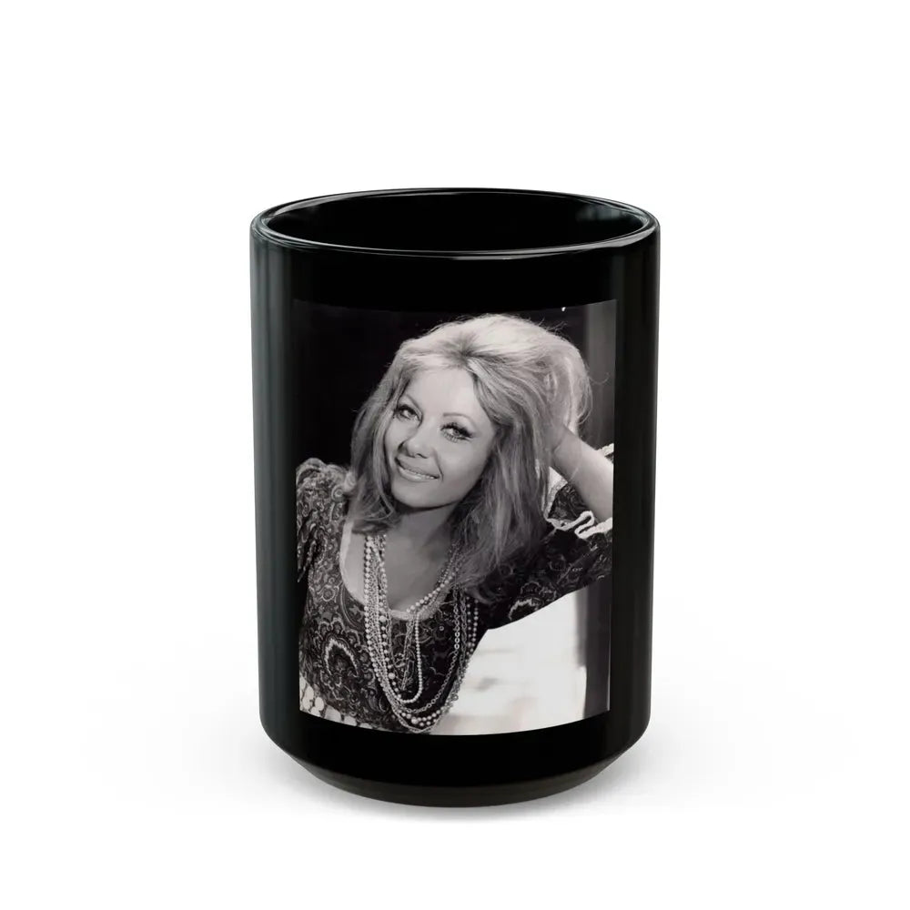 Ingrid Pitt #132 (Vintage Female Icon) Black Coffee Mug 15oz - Go Mug Yourself