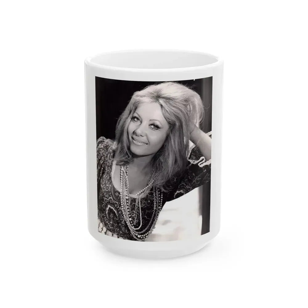 Ingrid Pitt #132 (Vintage Female Icon) White Coffee Mug 15oz - Go Mug Yourself