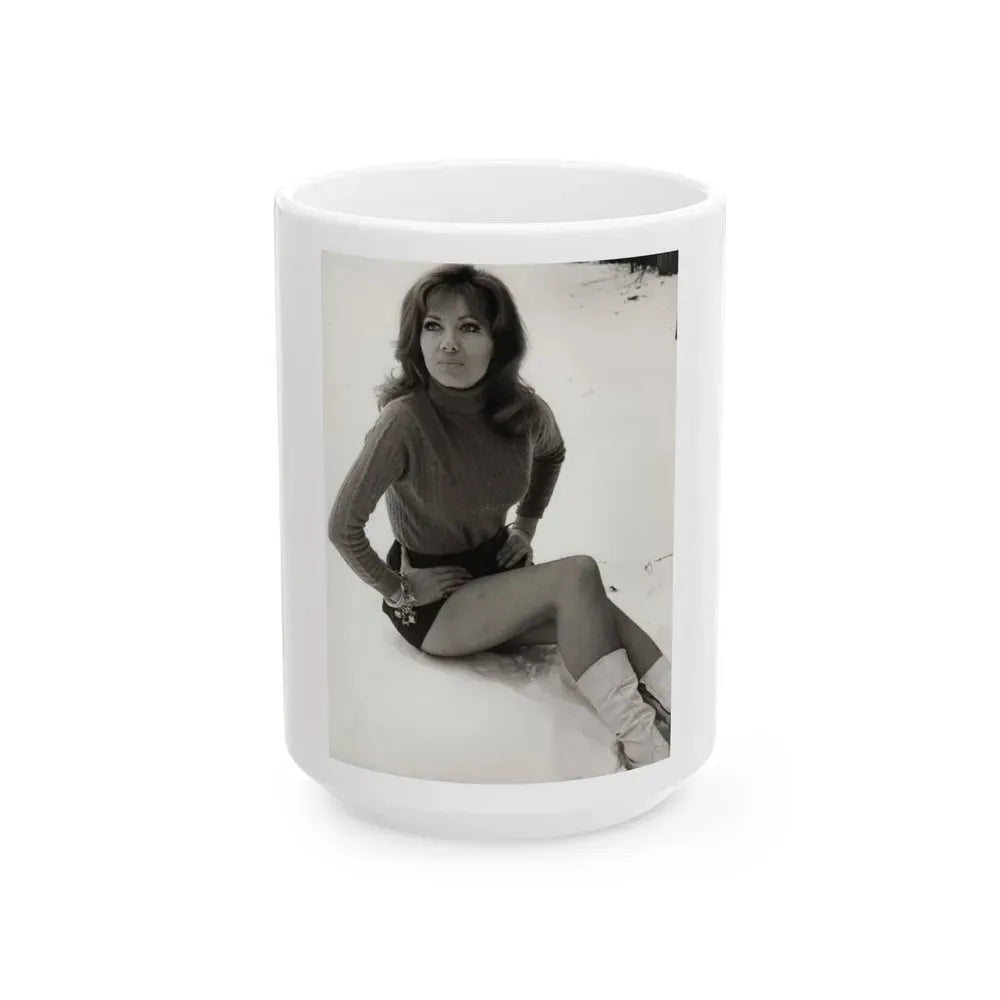 Ingrid Pitt #133 (Vintage Female Icon) White Coffee Mug 15oz - Go Mug Yourself