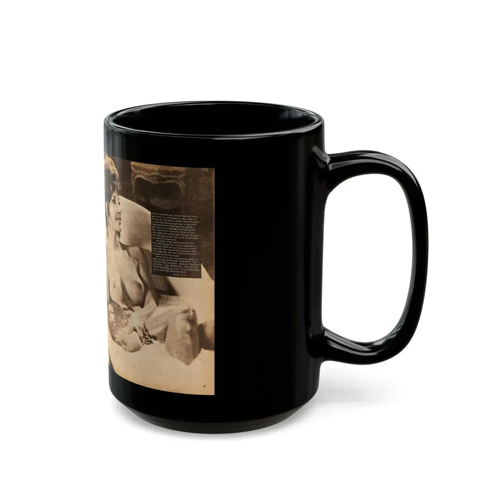 Ingrid Pitt #14 (Vintage Female Icon) Black Coffee Mug - Go Mug Yourself