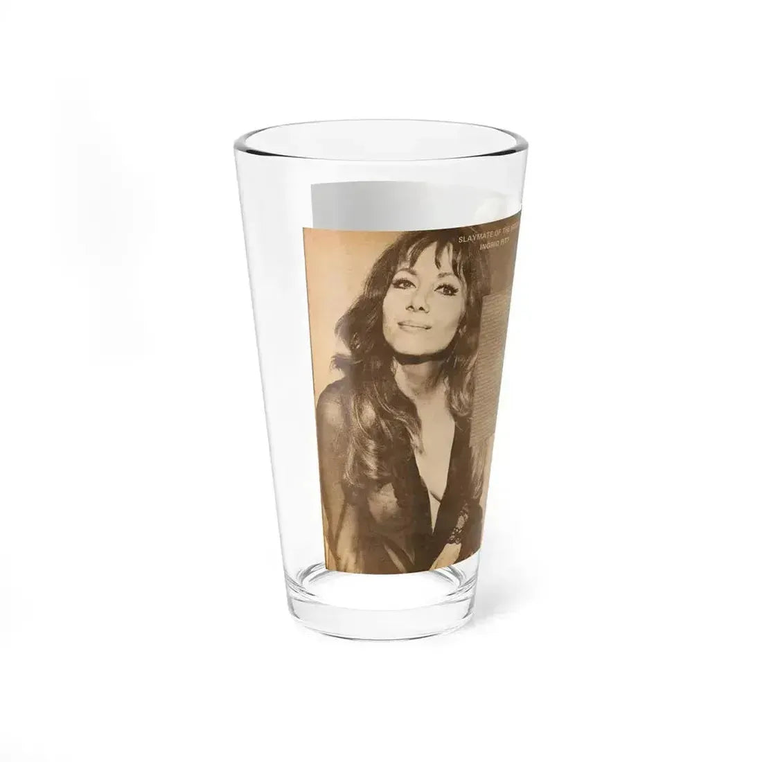 Ingrid Pitt #14 (Vintage Female Icon) Pint Glass 16oz - Go Mug Yourself