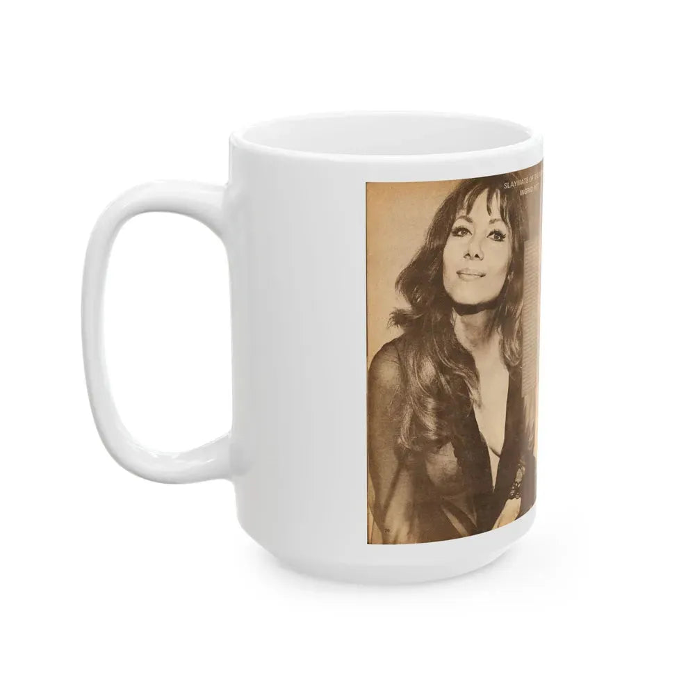 Ingrid Pitt #14 (Vintage Female Icon) White Coffee Mug - Go Mug Yourself