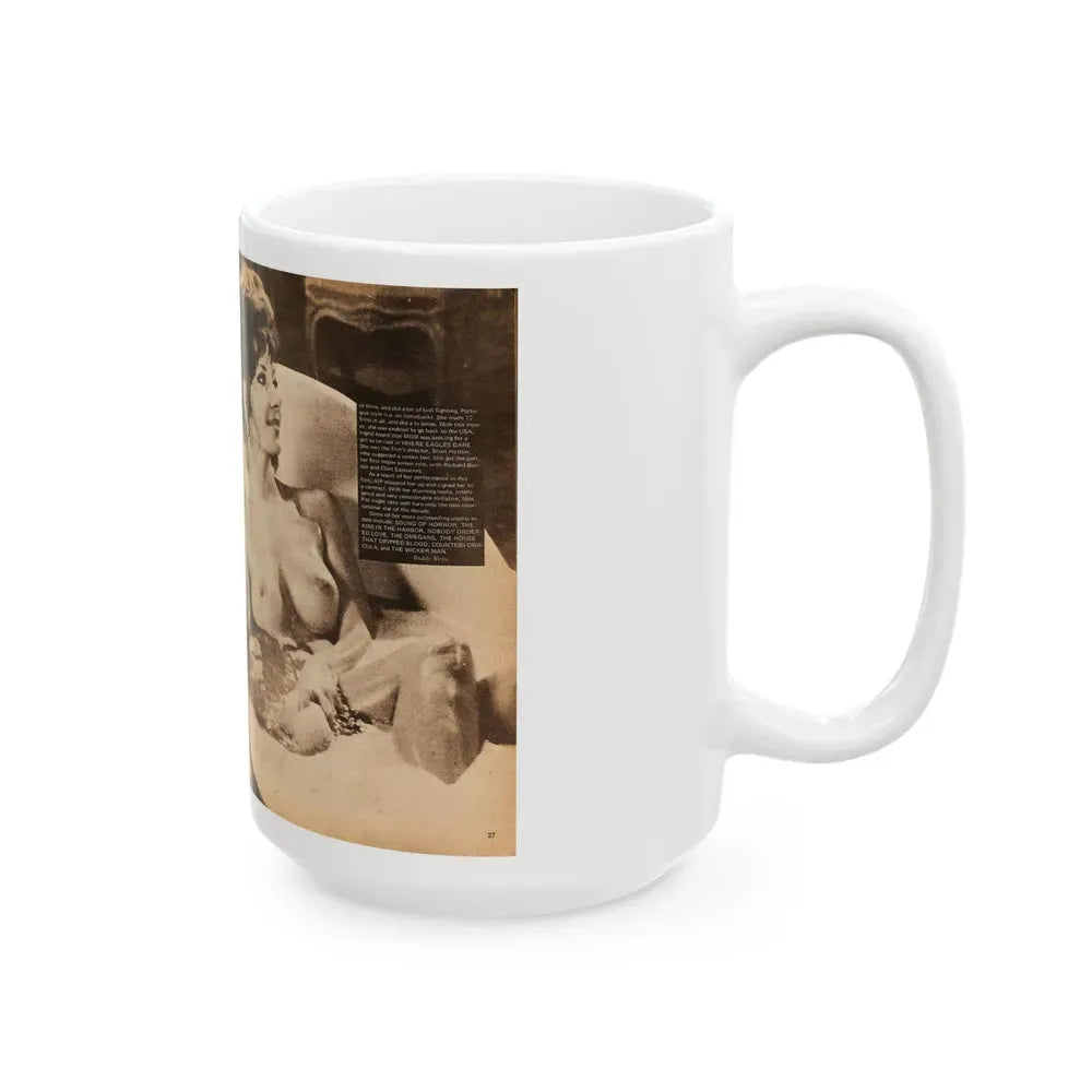 Ingrid Pitt #14 (Vintage Female Icon) White Coffee Mug - Go Mug Yourself