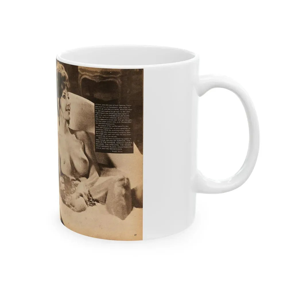 Ingrid Pitt #14 (Vintage Female Icon) White Coffee Mug - Go Mug Yourself