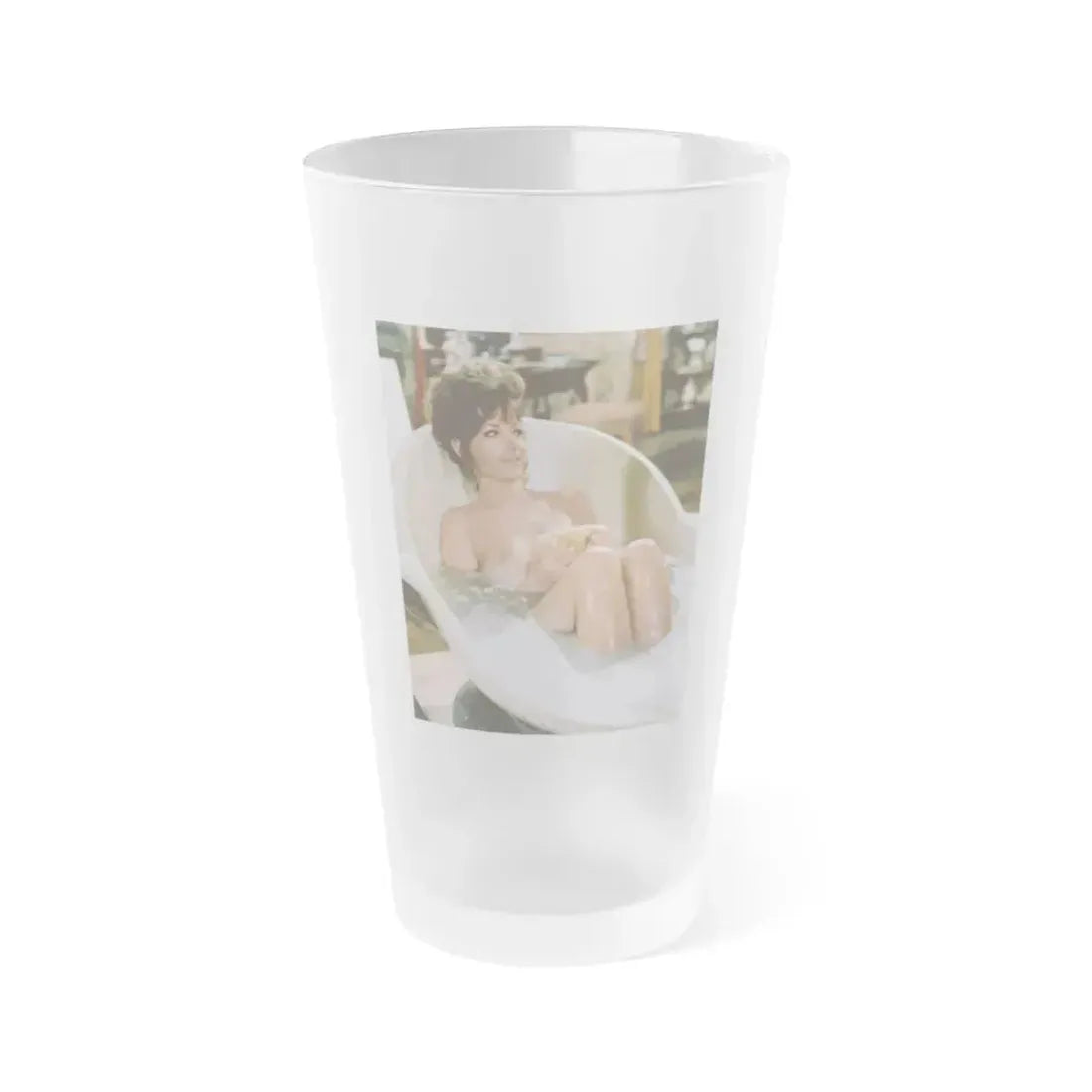 Ingrid Pitt #32 - Topless (Vintage Female Icon) Frosted Pint Glass 16oz 16oz Frosted - Go Mug Yourself