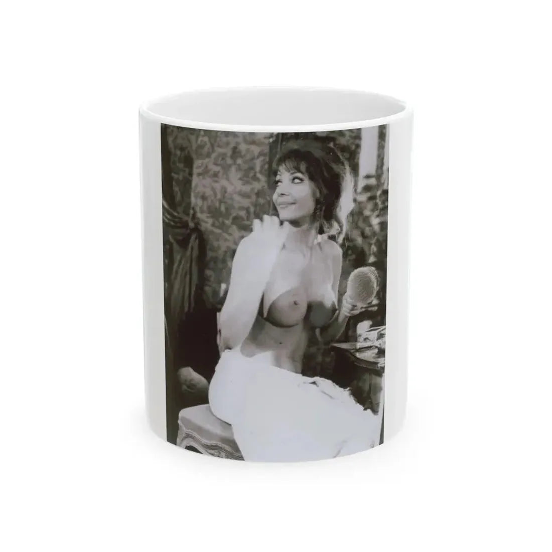 Ingrid Pitt #63 - Topless (Vintage Female Icon) White Coffee Mug 11oz - Go Mug Yourself