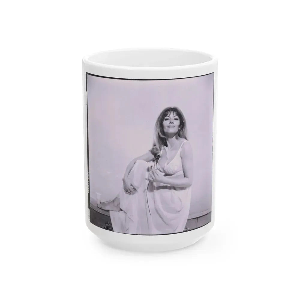 Ingrid Pitt #81 (Vintage Female Icon) White Coffee Mug 15oz - Go Mug Yourself