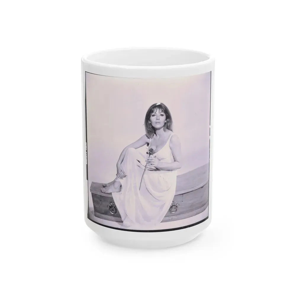 Ingrid Pitt #82 (Vintage Female Icon) White Coffee Mug 15oz - Go Mug Yourself