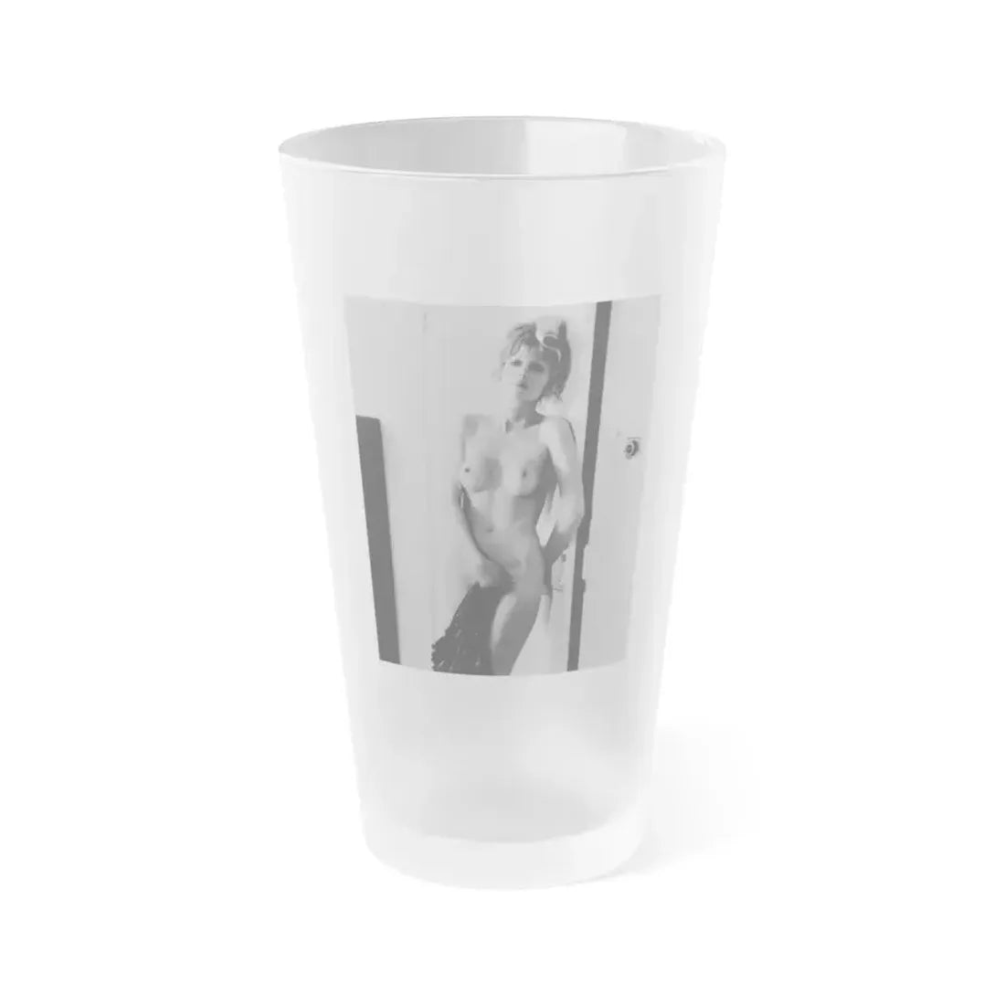 Ingrid Pitt #83 - Topless (Vintage Female Icon) Frosted Pint Glass 16oz 16oz Frosted - Go Mug Yourself