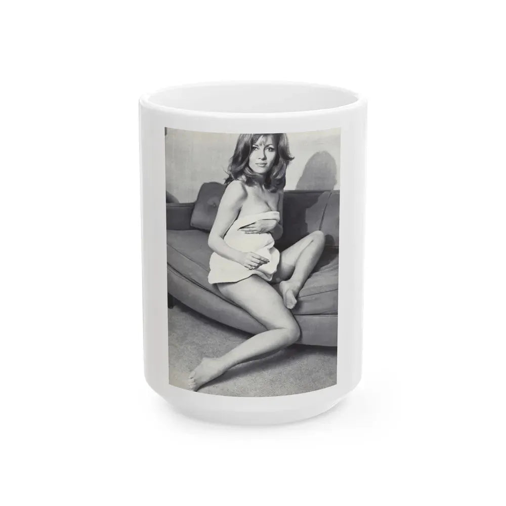 Ingrid Pitt #84 (Vintage Female Icon) White Coffee Mug 15oz - Go Mug Yourself