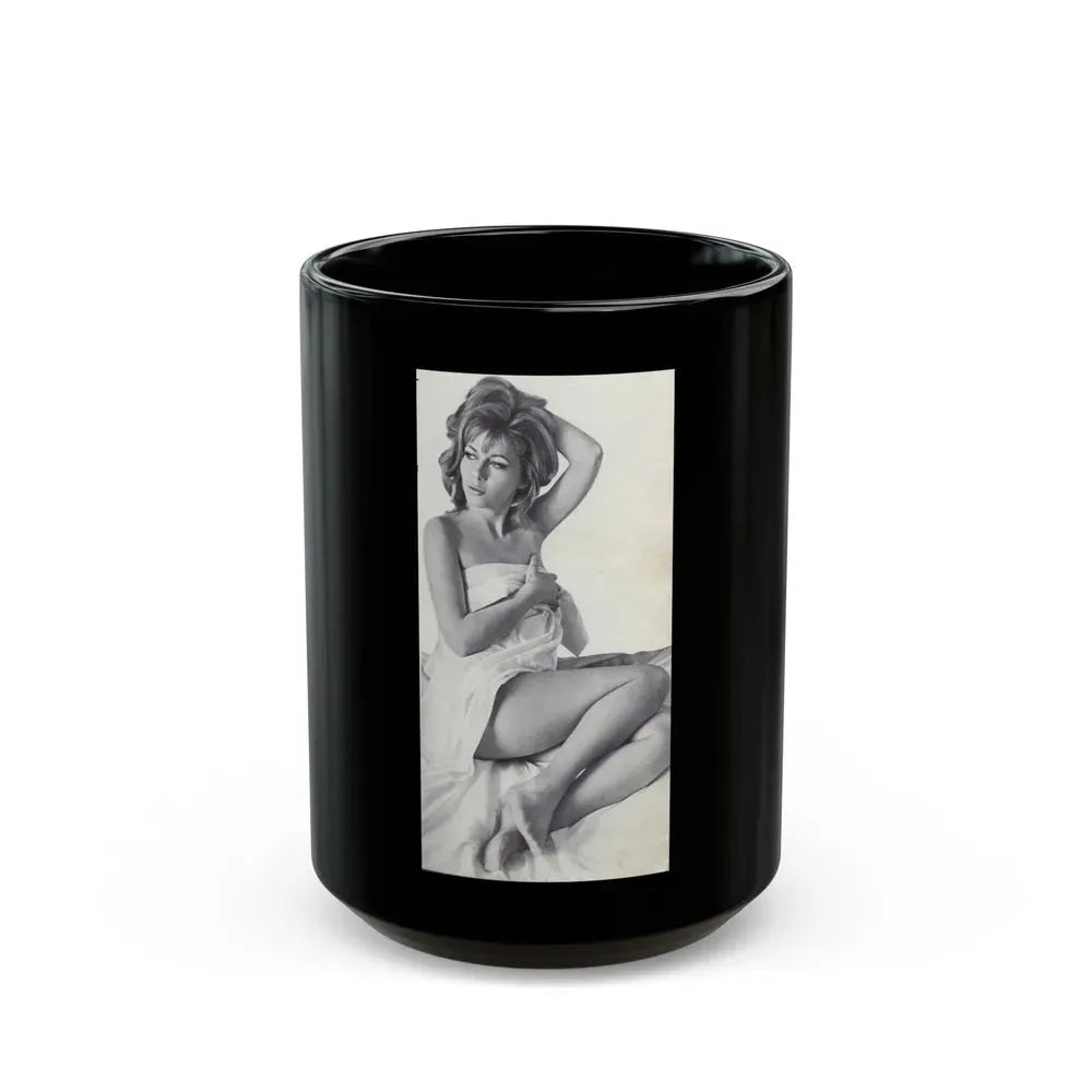 Ingrid Pitt #85 (Vintage Female Icon) Black Coffee Mug 15oz - Go Mug Yourself