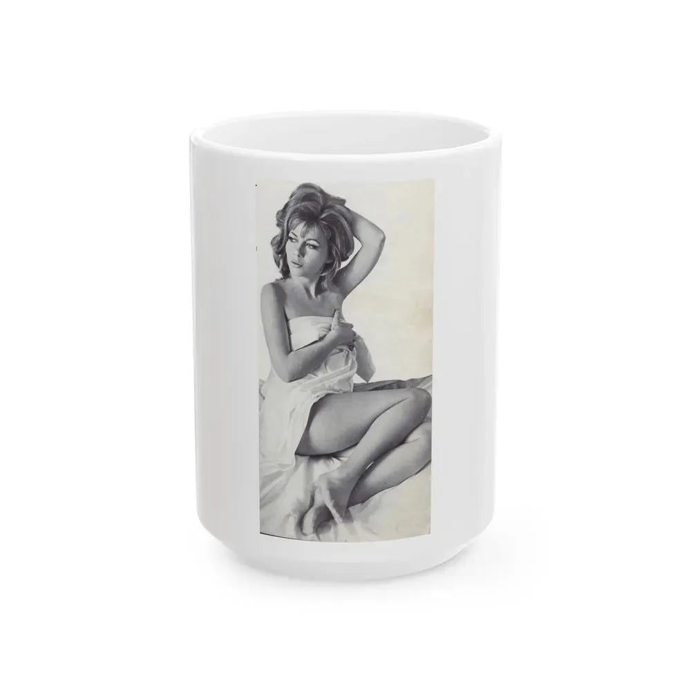 Ingrid Pitt #85 (Vintage Female Icon) White Coffee Mug 15oz - Go Mug Yourself
