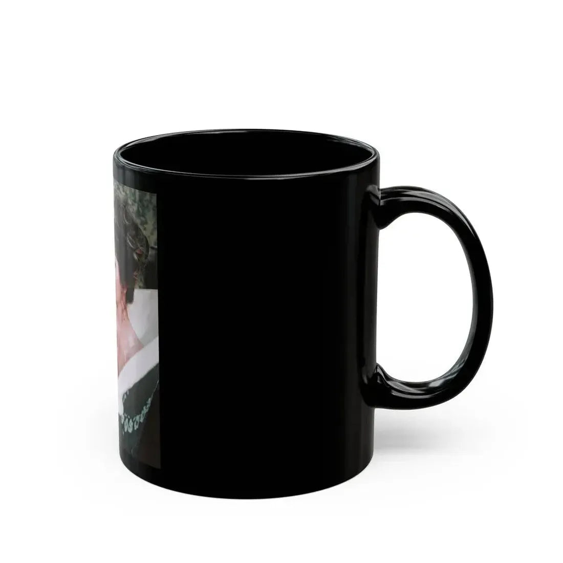Ingrid Pitt #86 - Topless (Vintage Female Icon) Black Coffee Mug - Go Mug Yourself