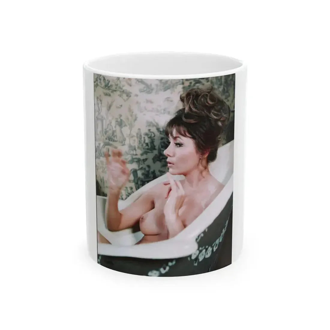 Ingrid Pitt #86 - Topless (Vintage Female Icon) White Coffee Mug 11oz - Go Mug Yourself