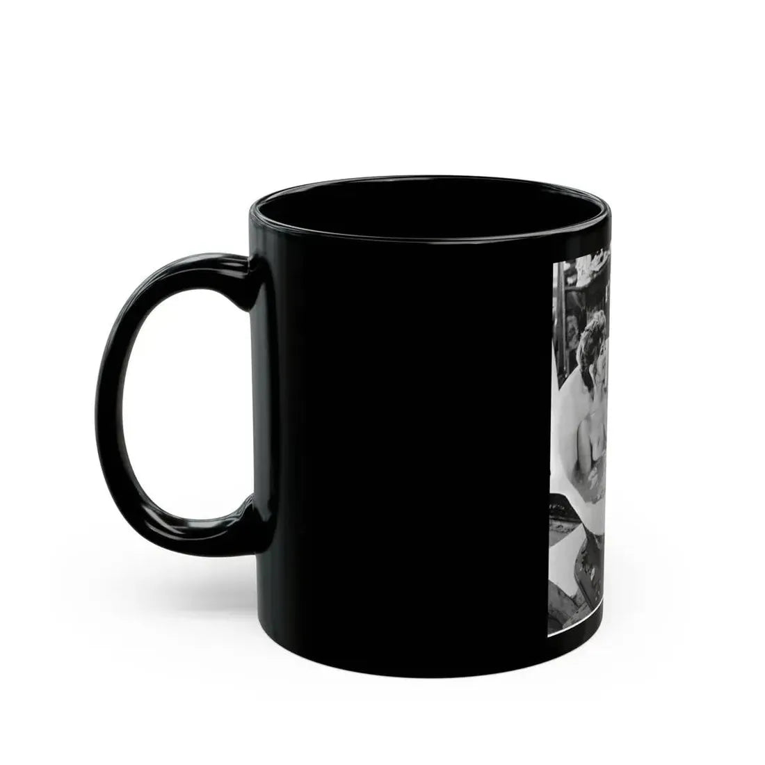 Ingrid Pitt #88 - Topless (Vintage Female Icon) Black Coffee Mug - Go Mug Yourself