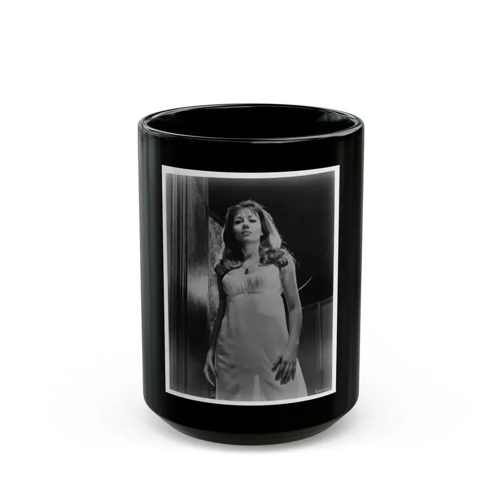 Ingrid Pitt #90 (Vintage Female Icon) Black Coffee Mug 15oz - Go Mug Yourself