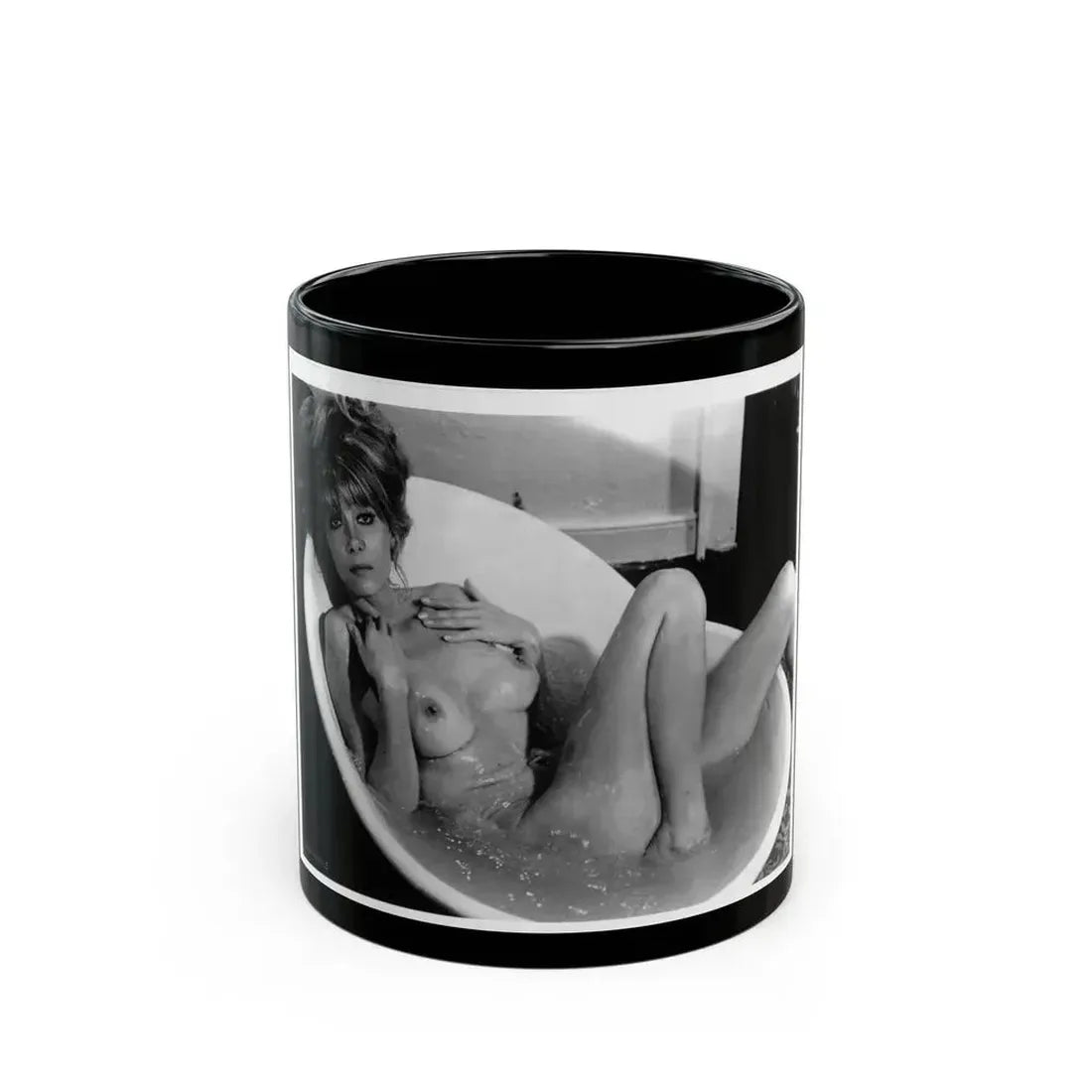 Ingrid Pitt #93 - Topless (Vintage Female Icon) Black Coffee Mug 11oz - Go Mug Yourself