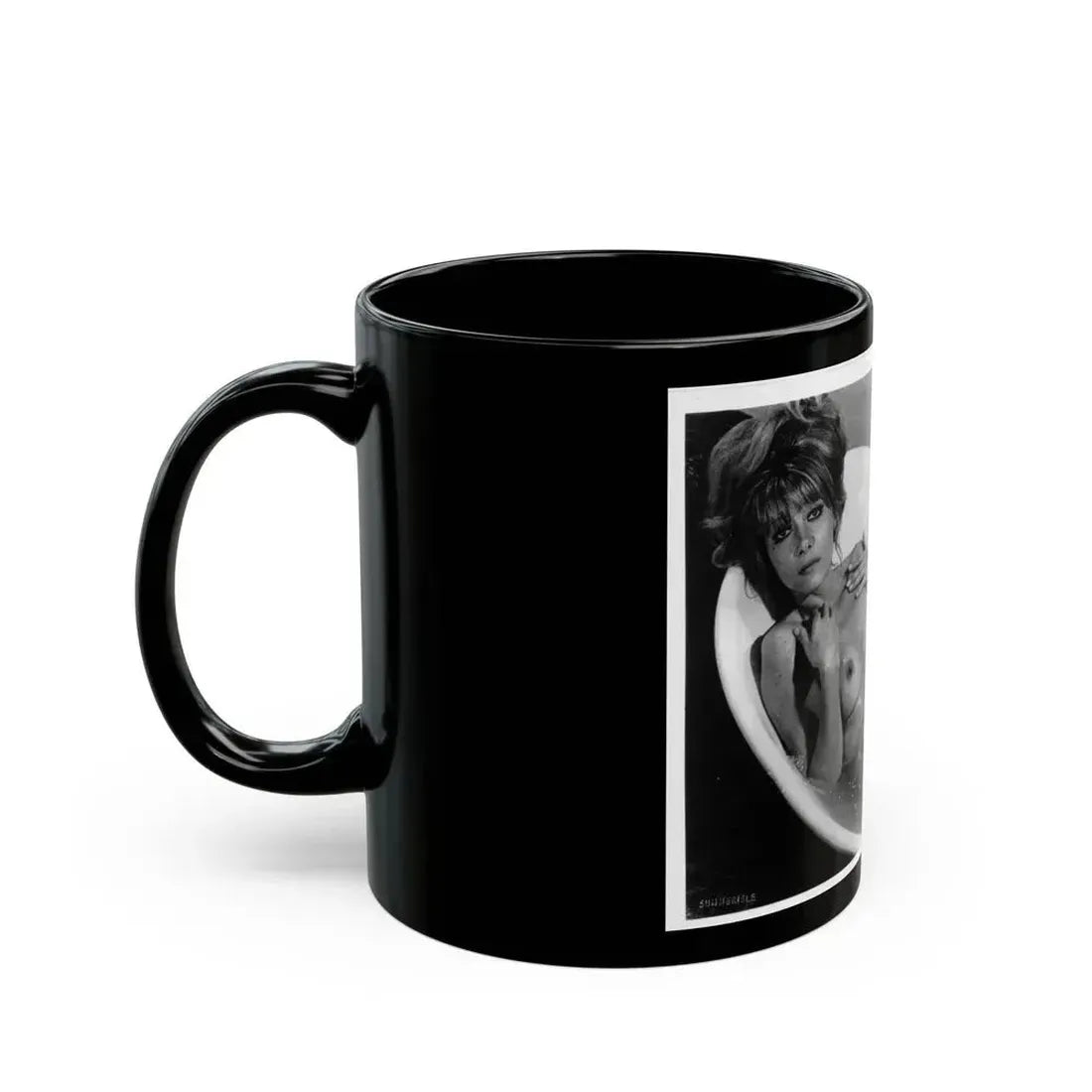 Ingrid Pitt #93 - Topless (Vintage Female Icon) Black Coffee Mug - Go Mug Yourself