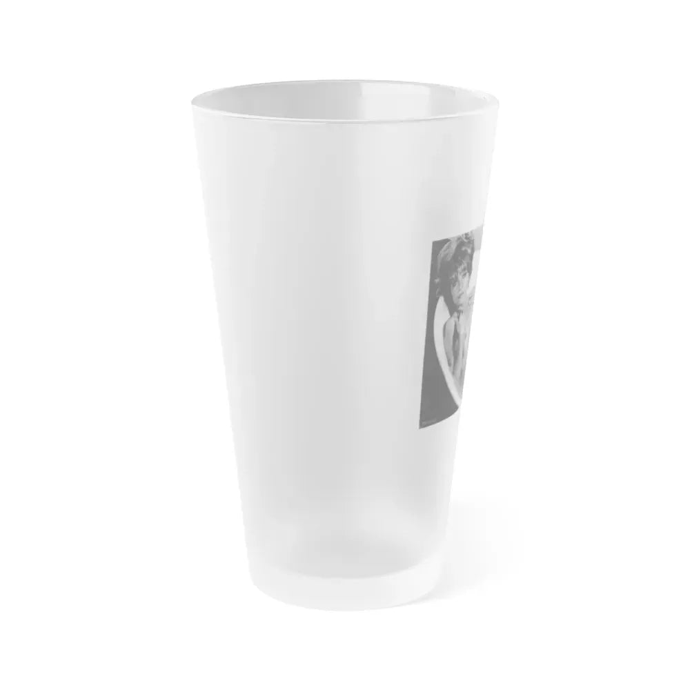 Ingrid Pitt #93 - Topless (Vintage Female Icon) Frosted Pint Glass 16oz - Go Mug Yourself