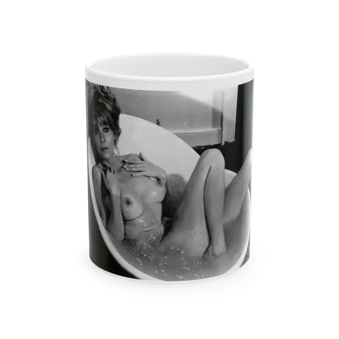 Ingrid Pitt #93 - Topless (Vintage Female Icon) White Coffee Mug 11oz - Go Mug Yourself