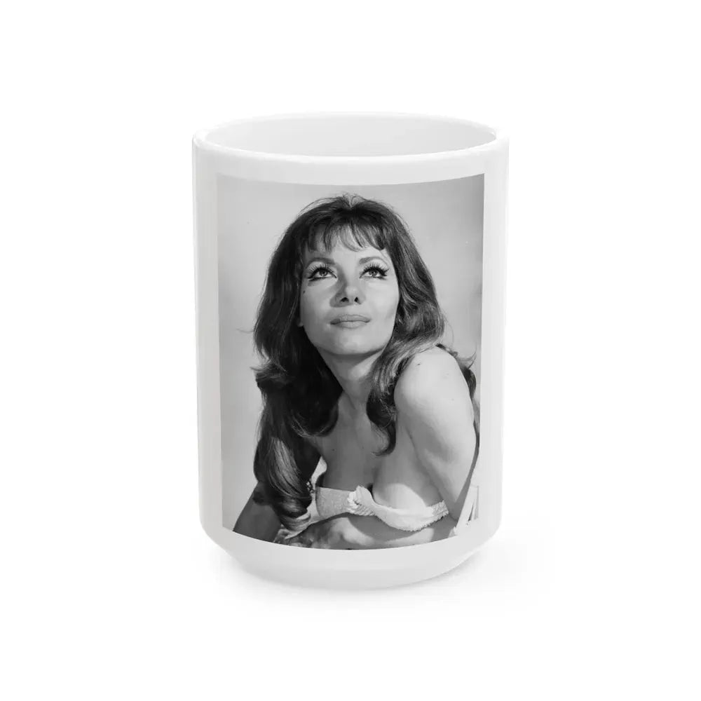 Ingrid Pitt #98 (Vintage Female Icon) White Coffee Mug 15oz - Go Mug Yourself