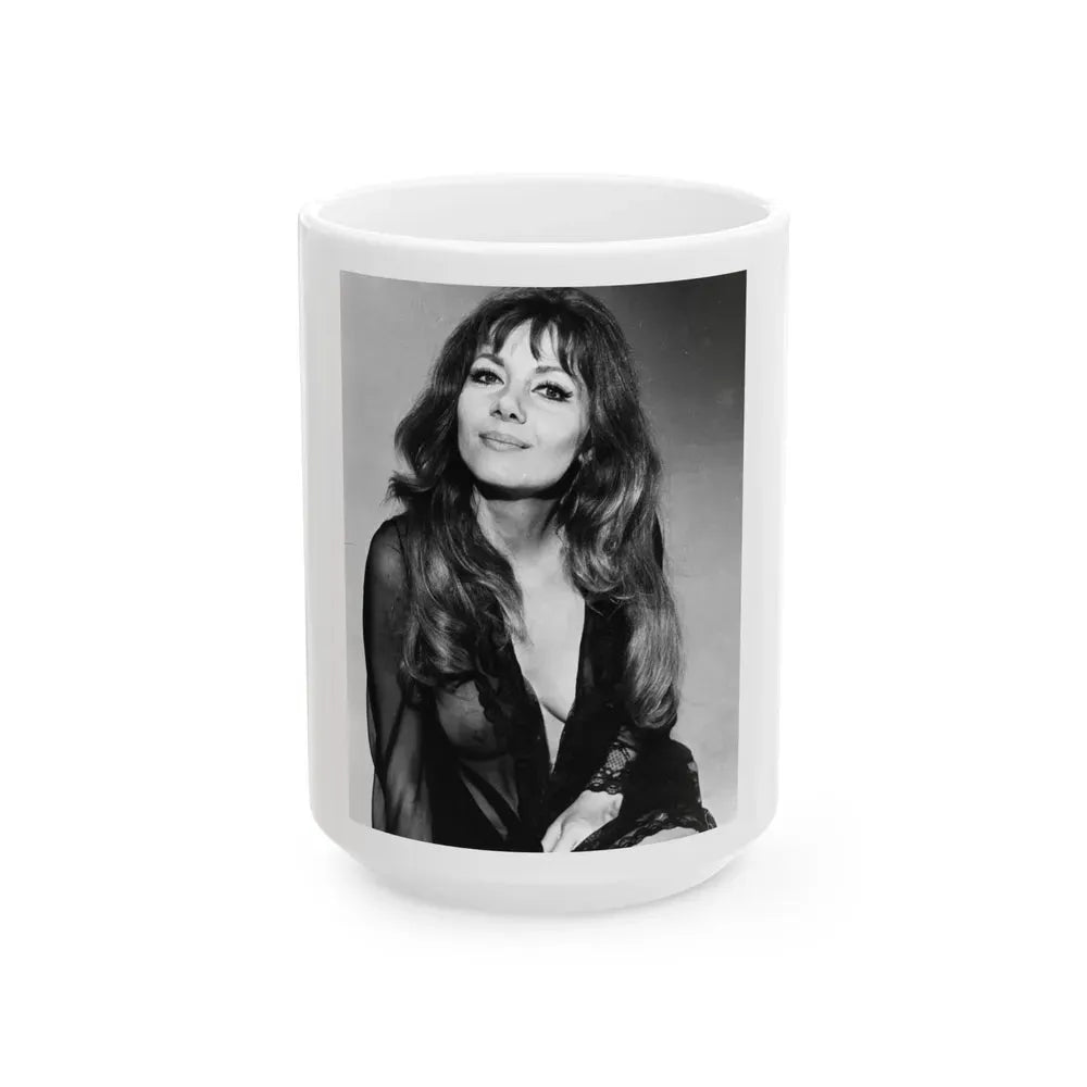 Ingrid Pitt #99 (Vintage Female Icon) White Coffee Mug 15oz - Go Mug Yourself