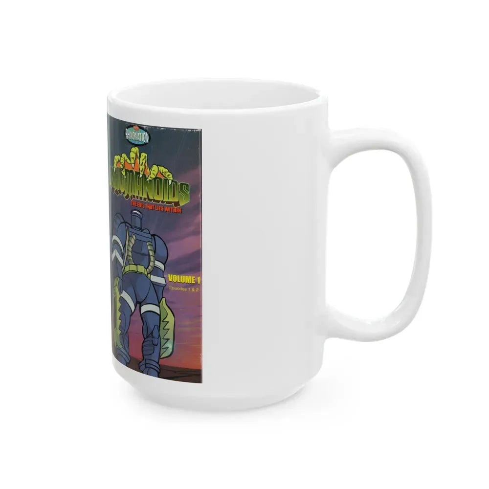 INHUMANOIDS THE EVIL THAT LIES WITHIN (VHS COVER) - White Coffee Mug - Go Mug Yourself