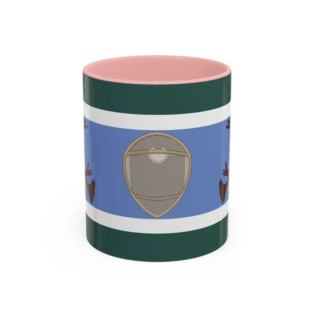Innu Nation Flag - Accent Coffee Mug 11oz Pink - Go Mug Yourself