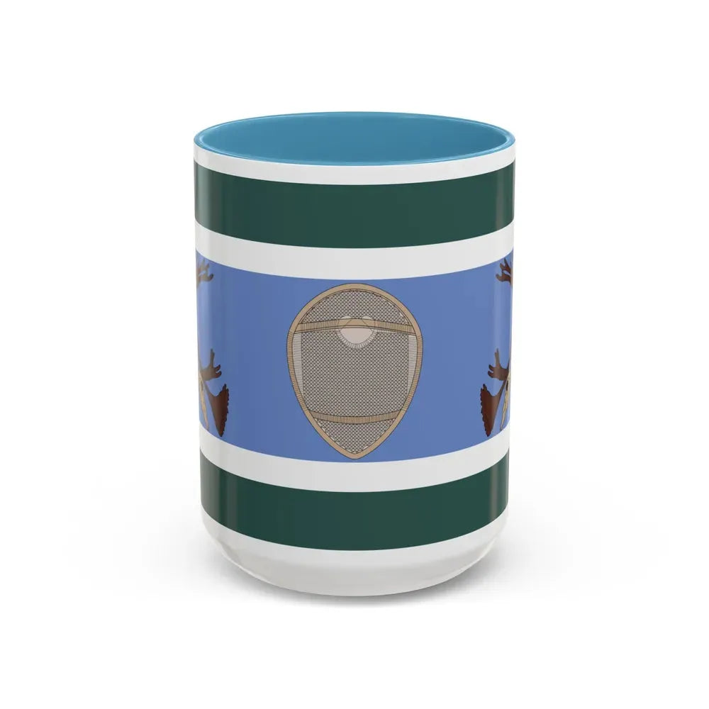 Innu Nation Flag - Accent Coffee Mug 15oz Light Blue - Go Mug Yourself