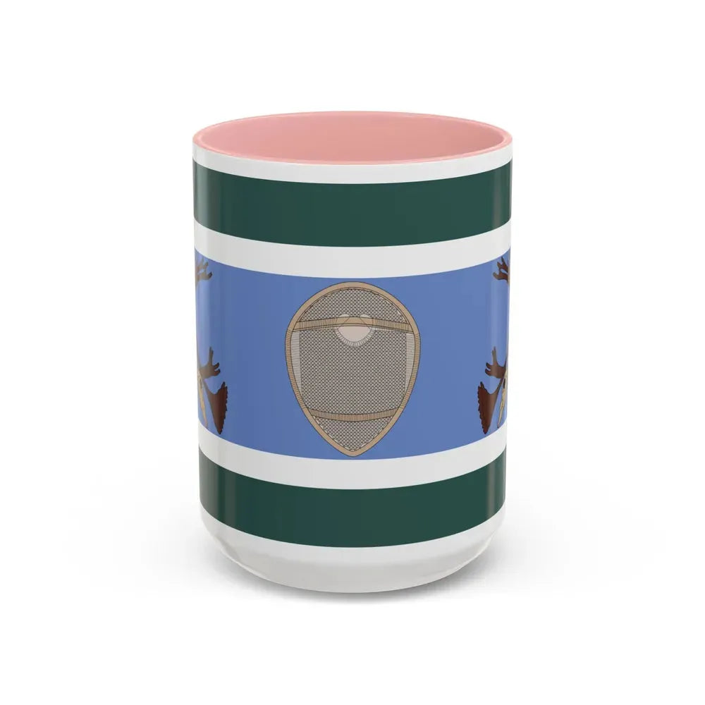 Innu Nation Flag - Accent Coffee Mug 15oz Pink - Go Mug Yourself
