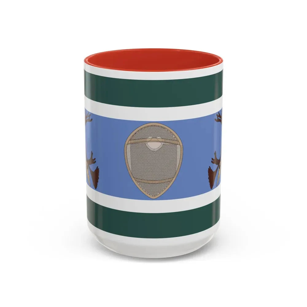 Innu Nation Flag - Accent Coffee Mug 15oz Red - Go Mug Yourself
