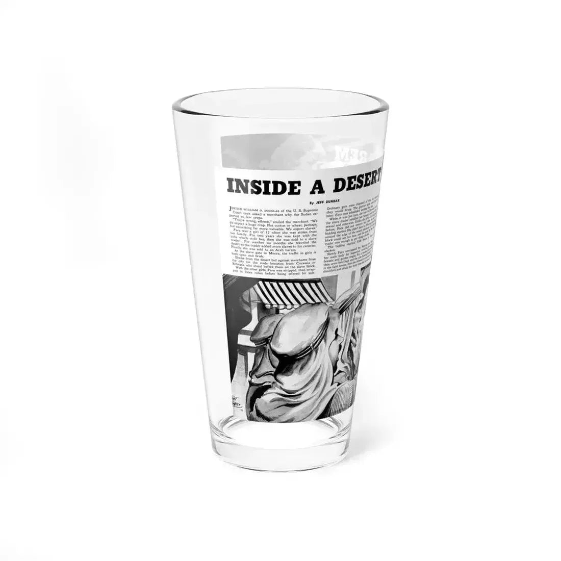 Inside A Desert Harem, Courage magazine, November 1957 - Pint Glass 16oz - Go Mug Yourself