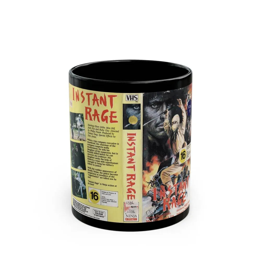 INSTANT RAGE NINJA COLLECTION (VHS COVER) - Black Coffee Mug 11oz - Go Mug Yourself
