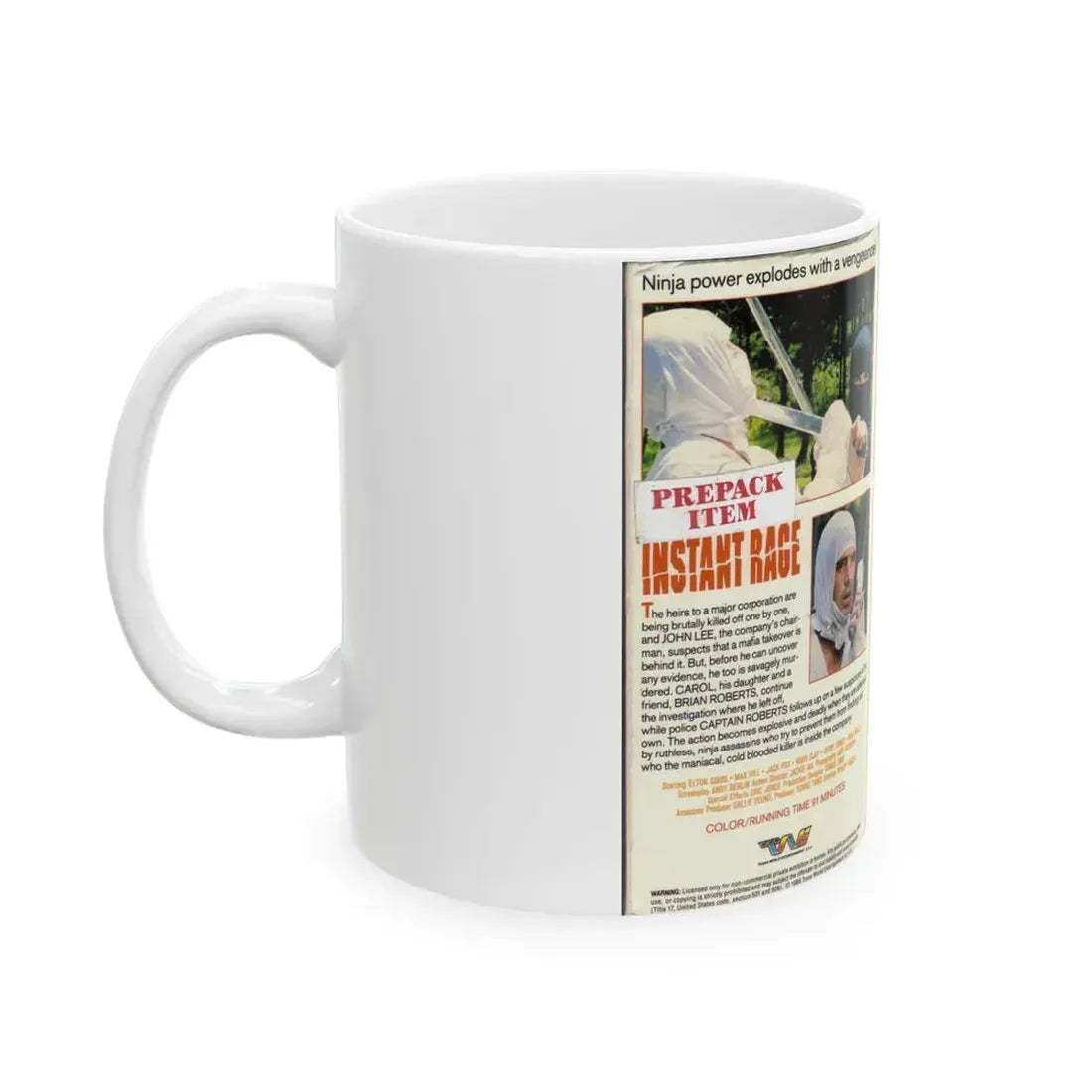 INSTANT RAGE (VHS COVER) - White Coffee Mug - Go Mug Yourself
