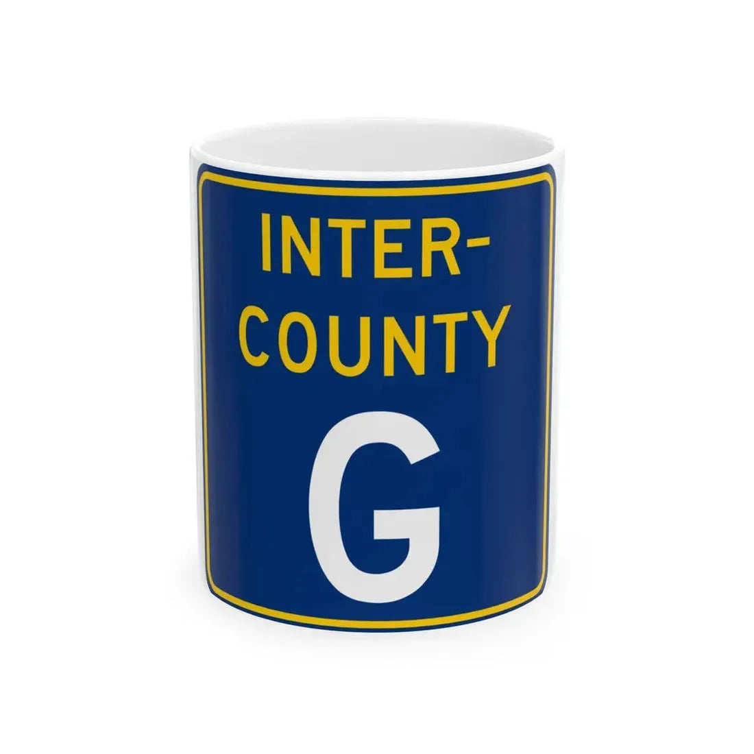 Inter County Route G MN (Minnesota) (Road Sign) White Coffee Mug 11oz - Go Mug Yourself